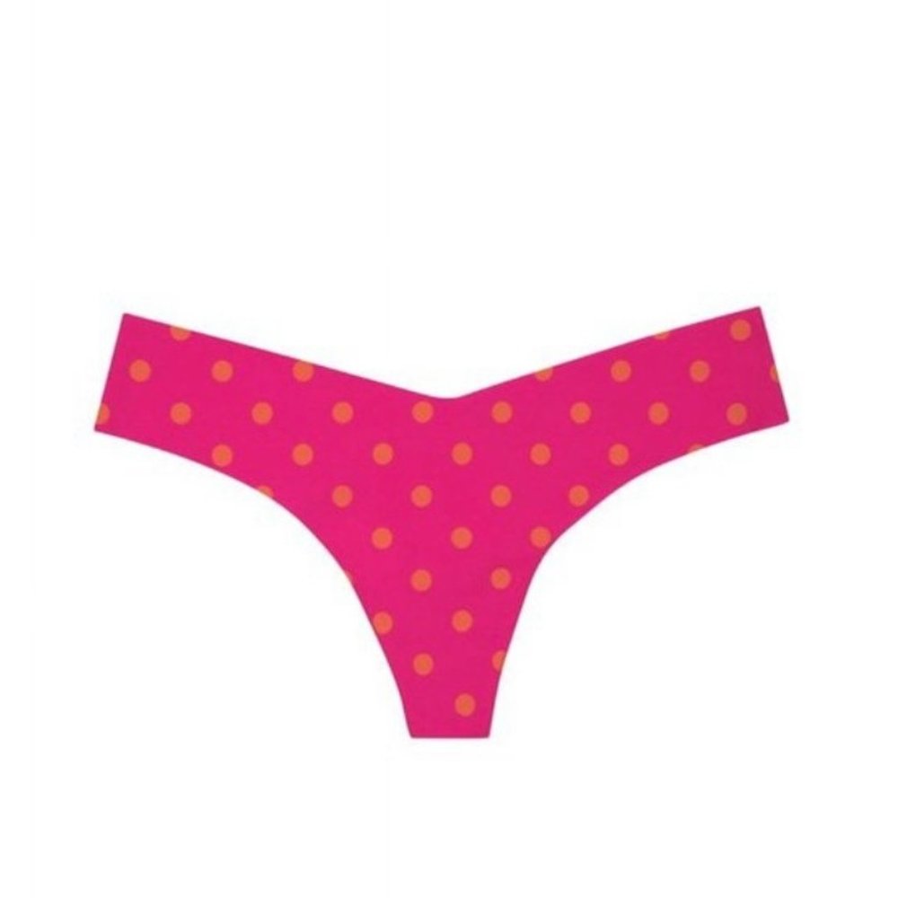 Commando Polka-Dot Thong in Shocking Pink